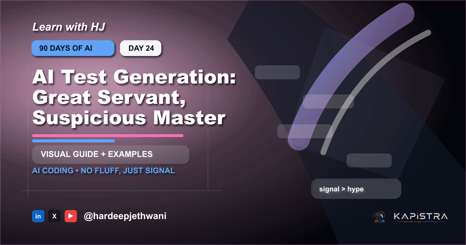 AI Test Generation: Great Servant, Suspicious Master